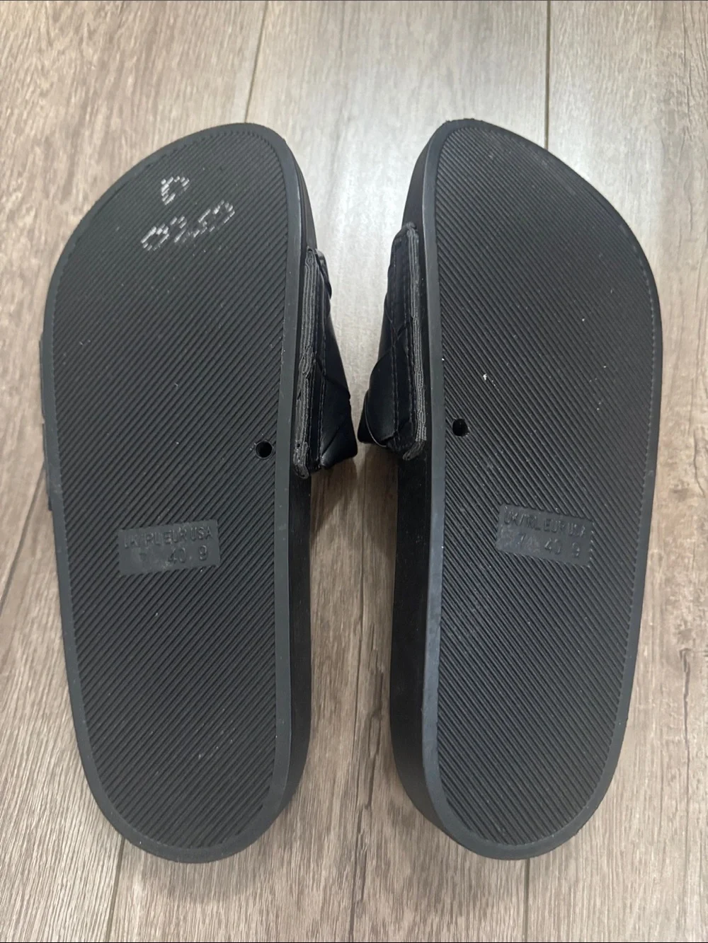Madden Girl Black Woven Slide Sandals